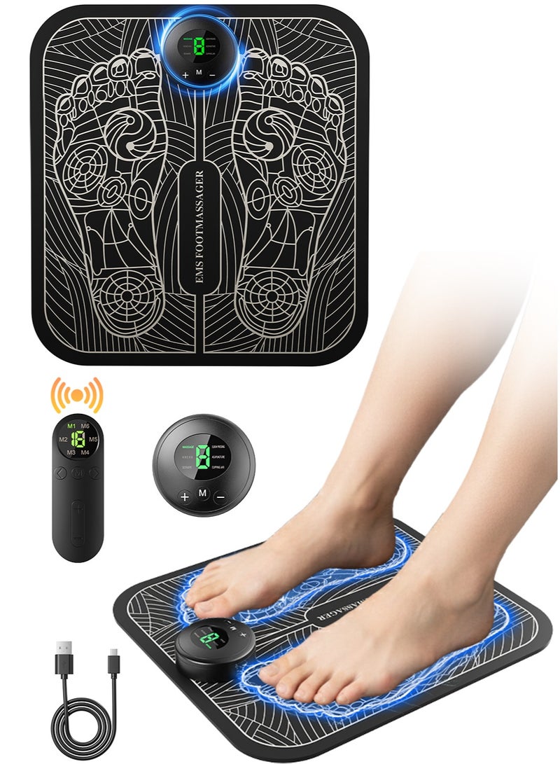 فارون بساط تدليك القدمين EMS - 6 أوضاع و9 مستويات شدة، جهاز تحفيز العضلات الكهربائي القابل للطي لعلاج الاعتلال العصبي والتهاب اللفافة الأخمصية وتحسين الدورة الدموية - Image 2